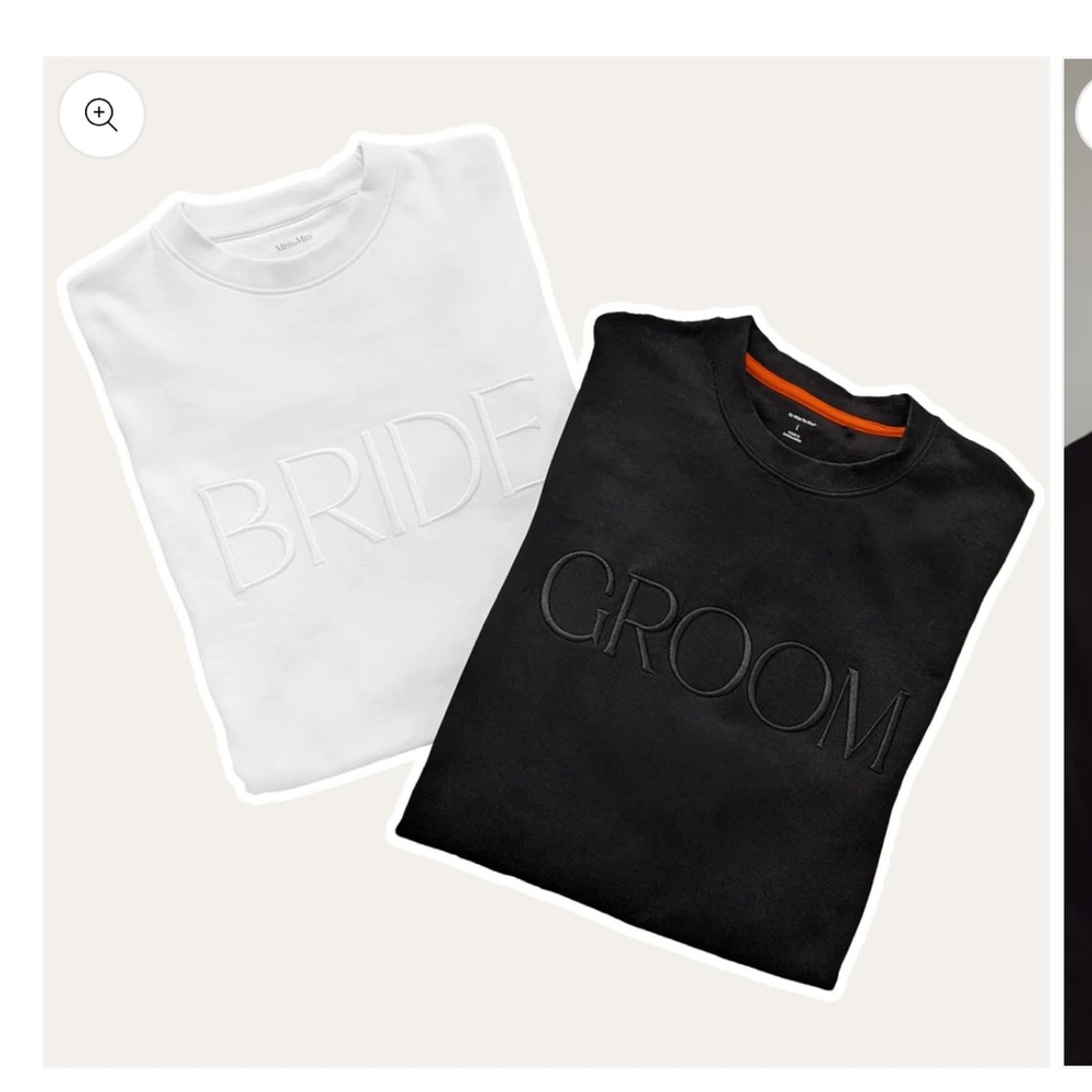 BRIDE/GROOM matching sweatshirts